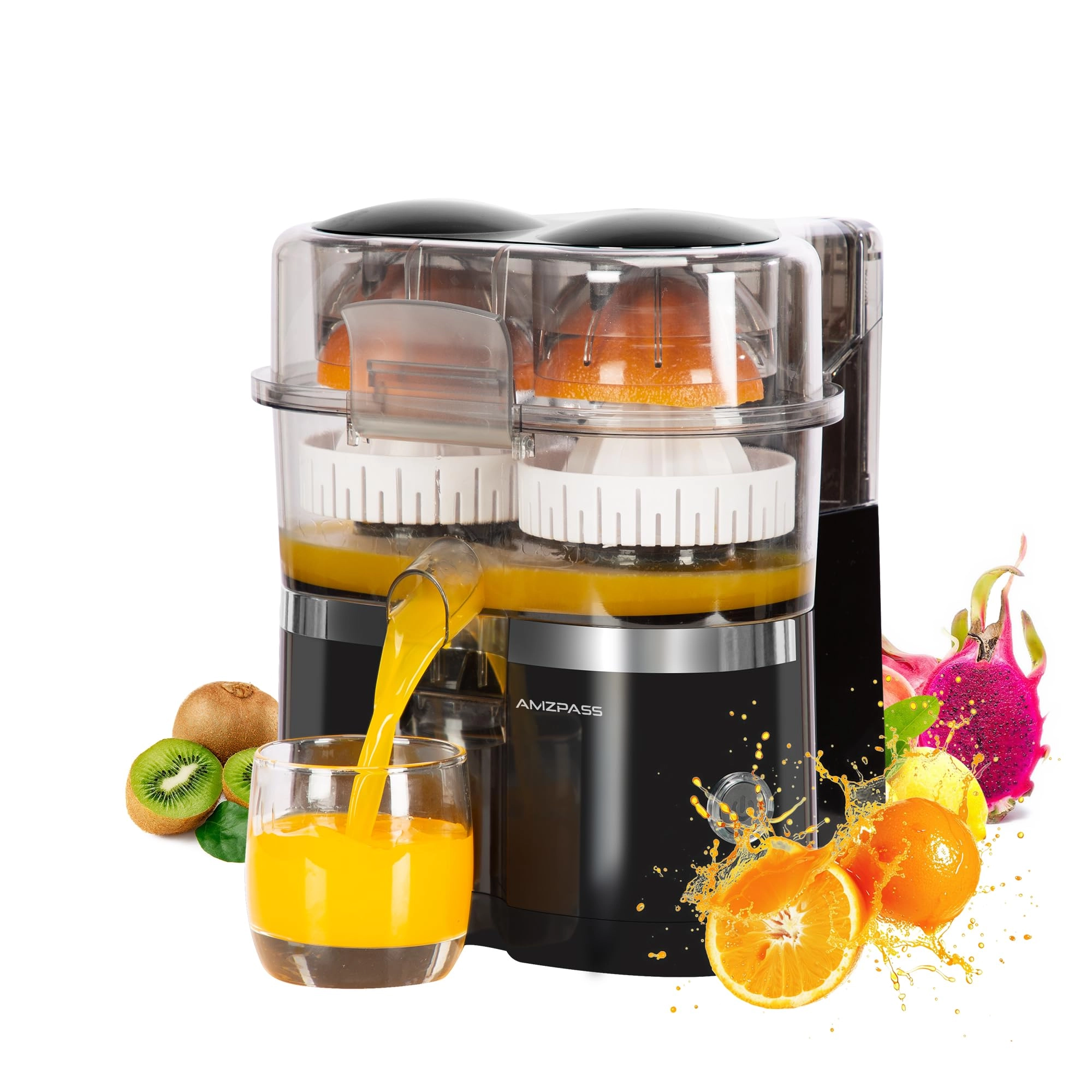 Amzpass Dual-Head Electric Citrus Juicer - 100 watts
