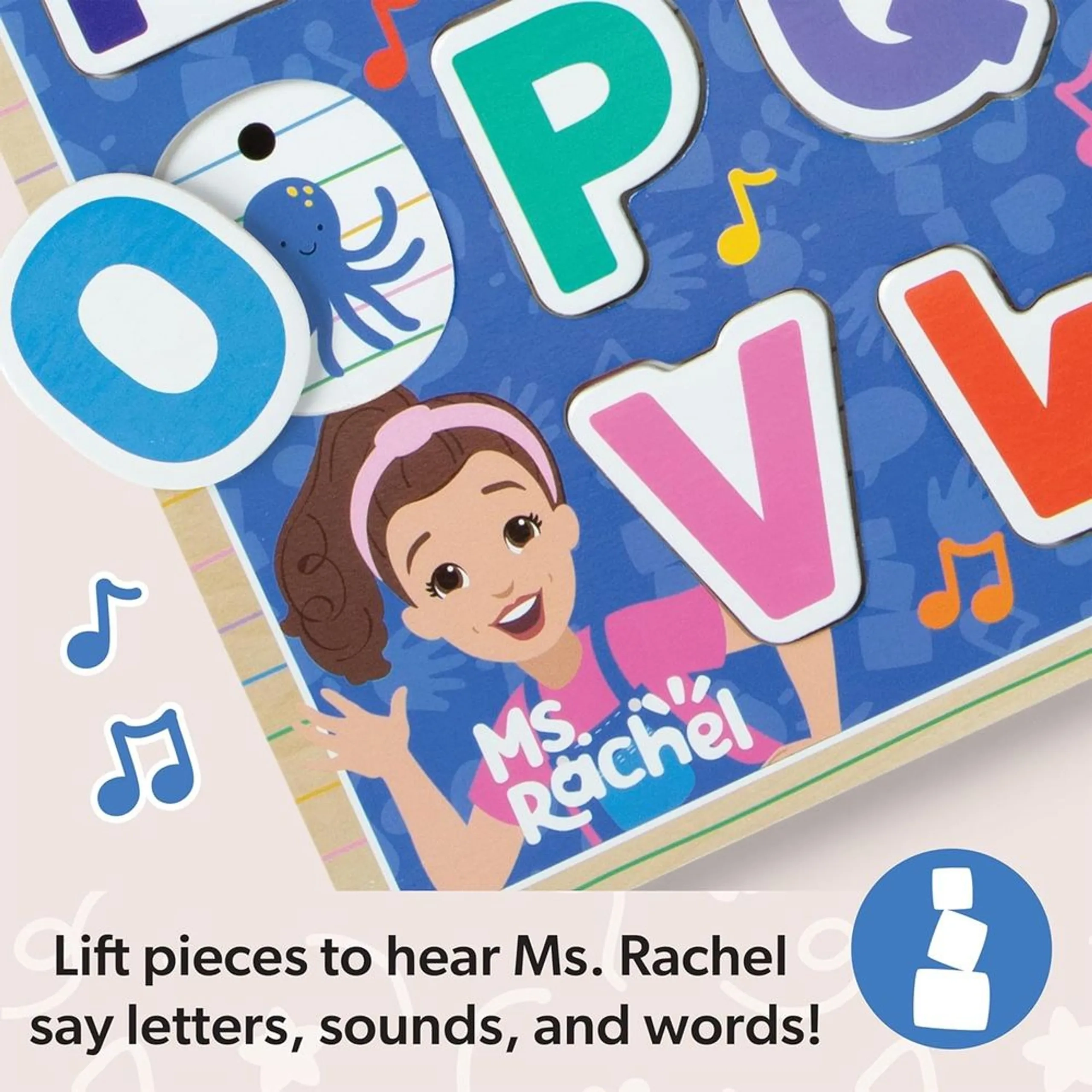 Ms. Rachel Wooden Phonics Alphabet Sound Puzzle - Suitable for 2 years & above 26 pieces