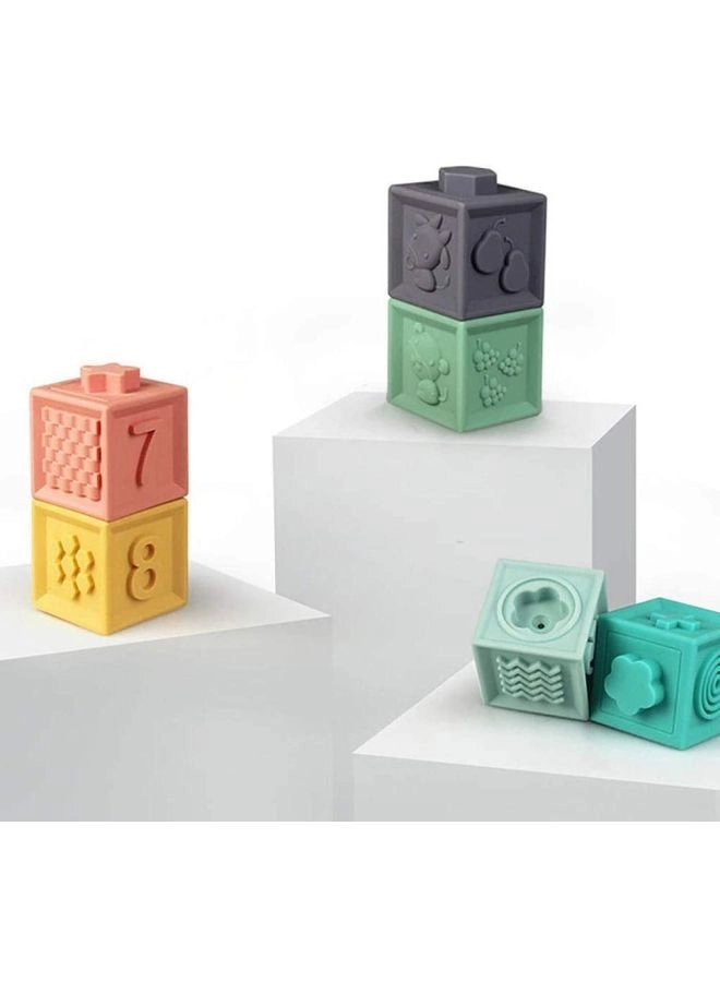 3D Eucational Building Blocks - Multicolour 12 pcs