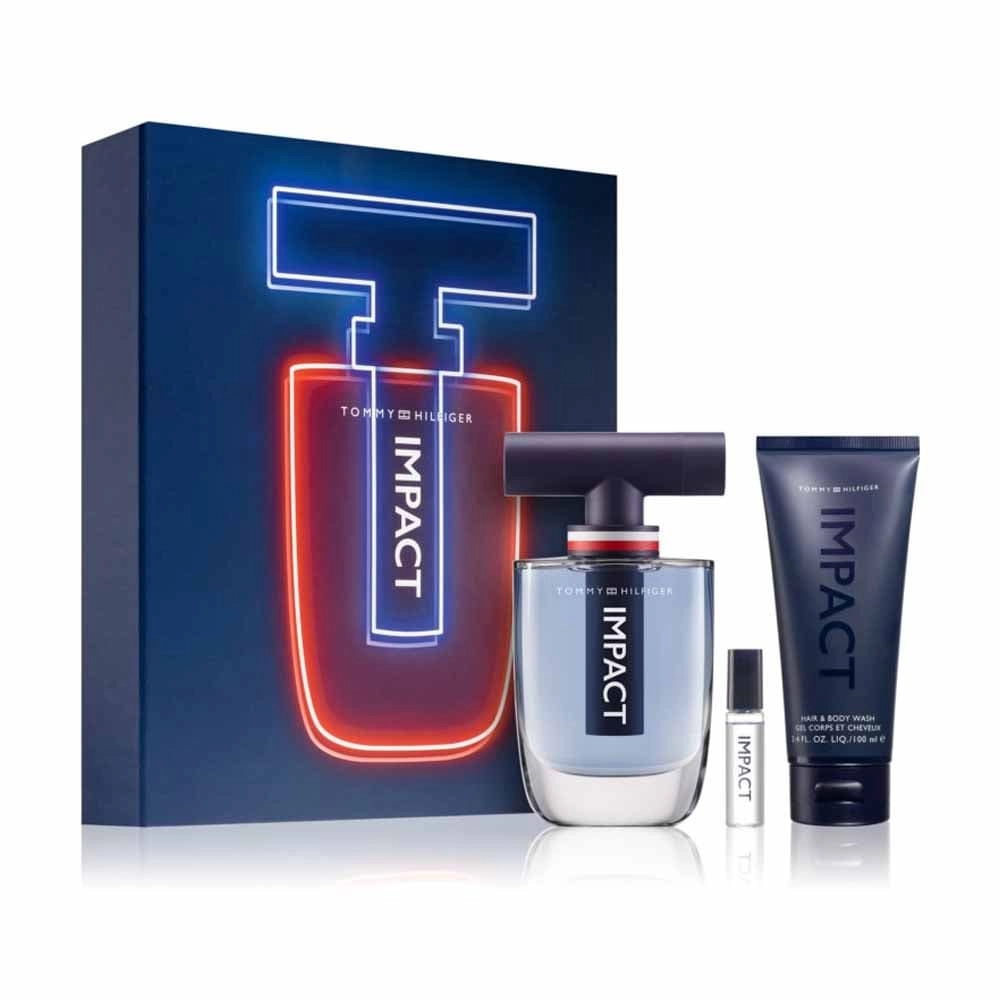 Tommy Hilfiger Impact For Men EDT - 100ml + Impact For Men EDT - 4ml + Impact For Men Hair & Body Wash - 100ml