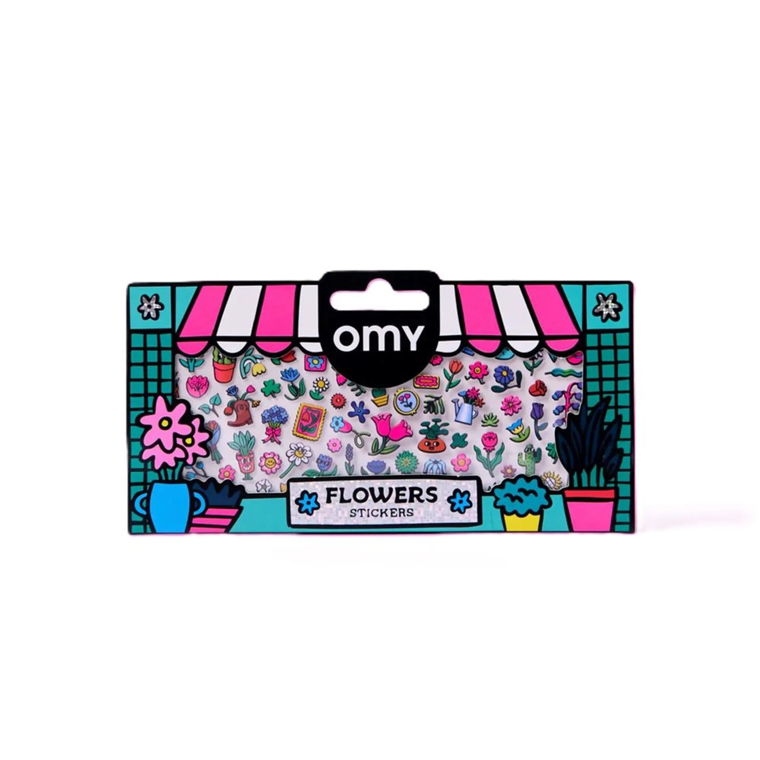 OMY Flower Shop Sticker Book Fluorescent Holographic Golden 100 pcs