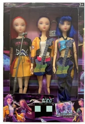 K Pop Demon - Movable joints Interchangeable outfits Ages 6+ Set
