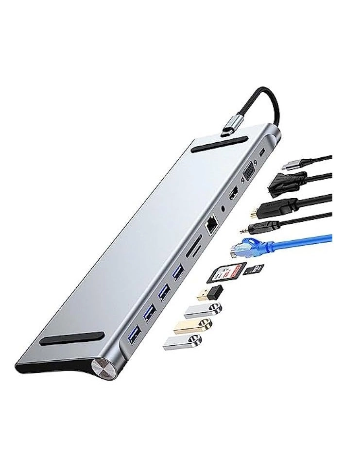 USB C Hub - Gigabit Ethernet Wireless Charging 4K HDMI