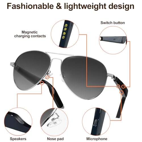 Smart Glasses - Bluetooth 5.3 UV400 Polarized Stereo Audio