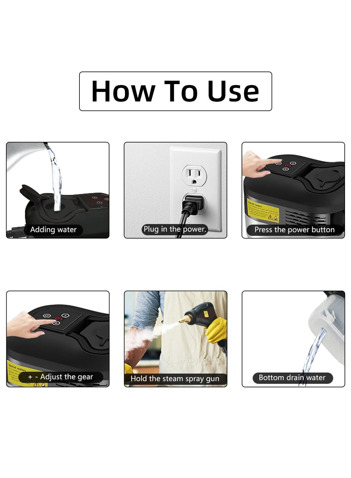 High-Pressure Steam Cleaner - 37.2OZ Large Tank