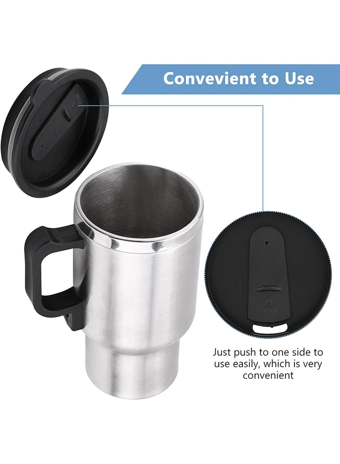 Stainless Steel Heated Travel Mug - 450ml