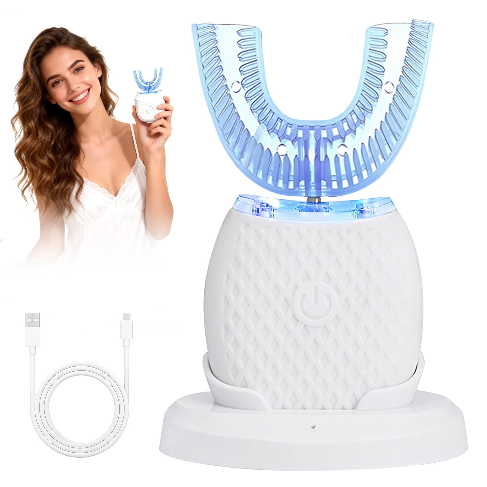 PORFOYO ZJM-diandongyashua-ALF - 360 degree 3 modes White