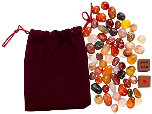 The Pig Hole/Stones - Walnut Wood Box 60 Semi-Precious Stones