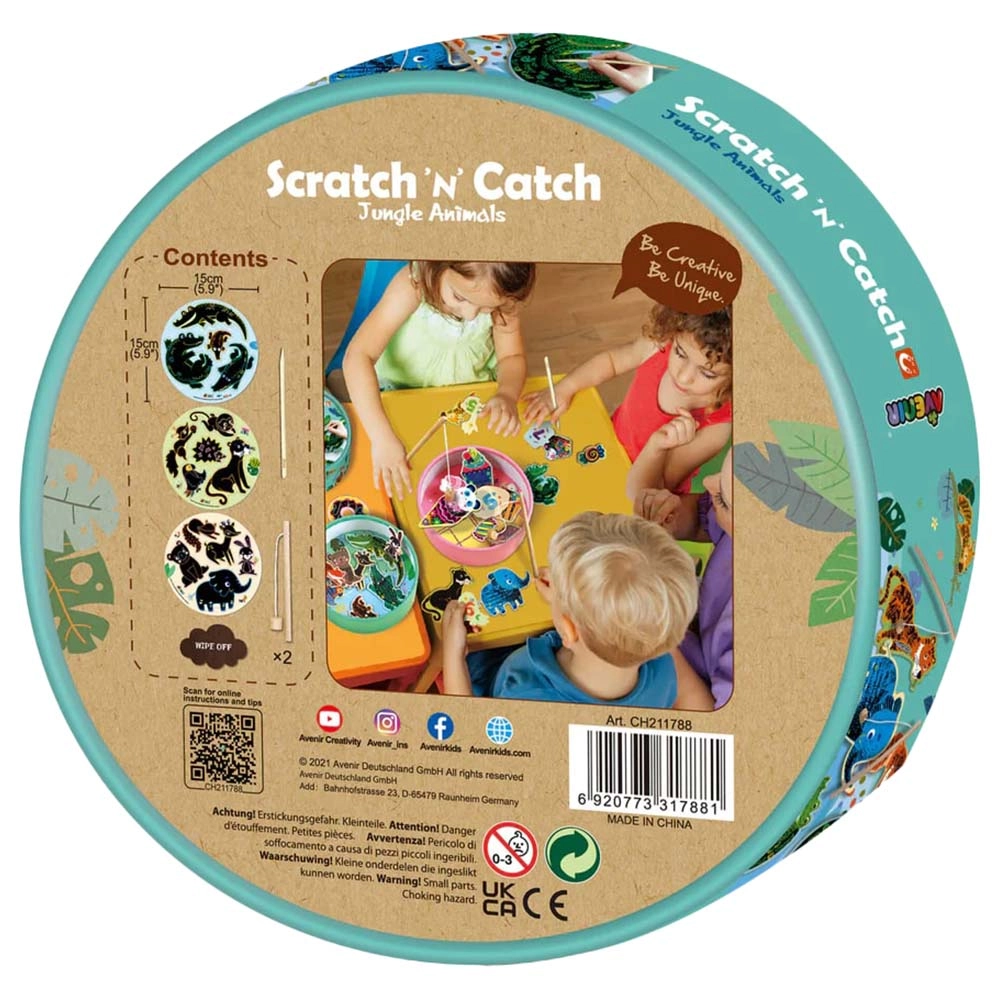 Scratch 'N' Catch Art - 14 piece(s) wooden scratch pen fishing rod