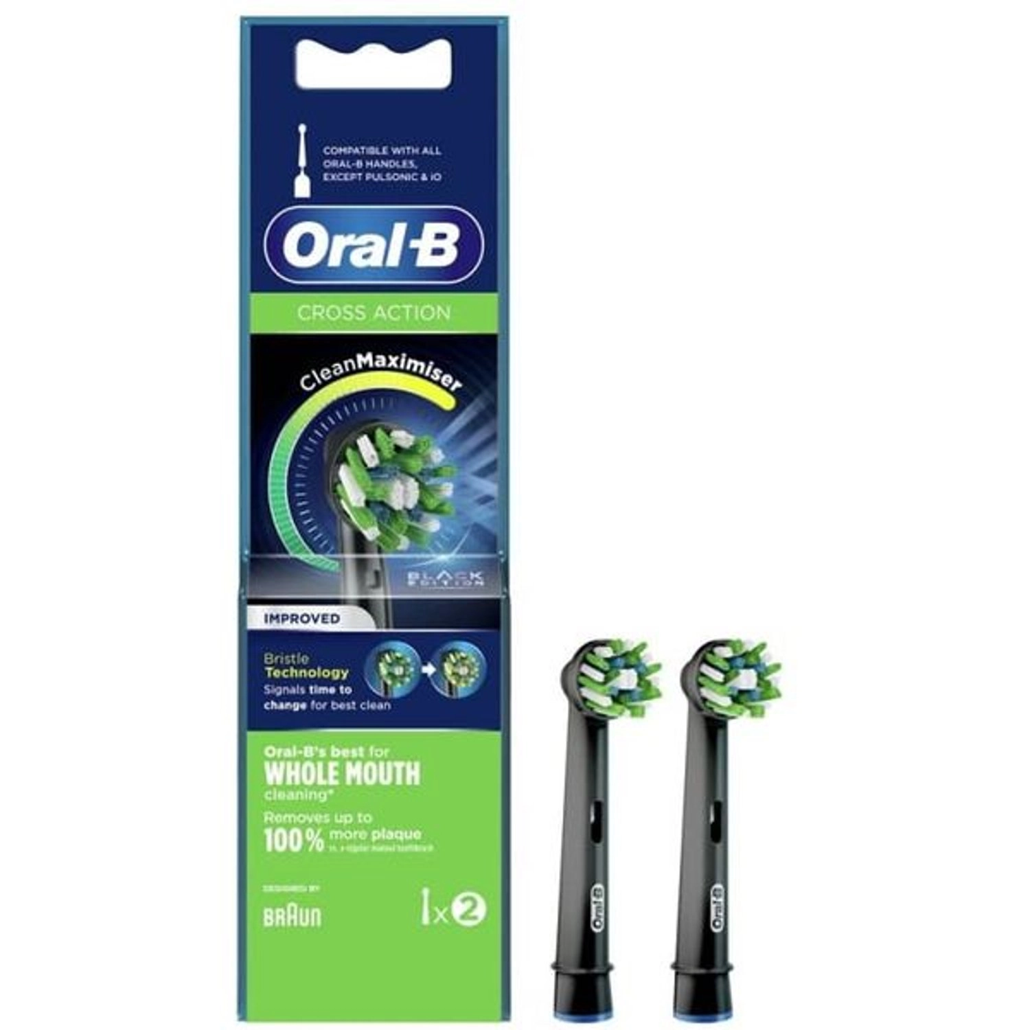 Cross Action Replacement Brush Heads - 2 x Brush Heads CrissCross bristles