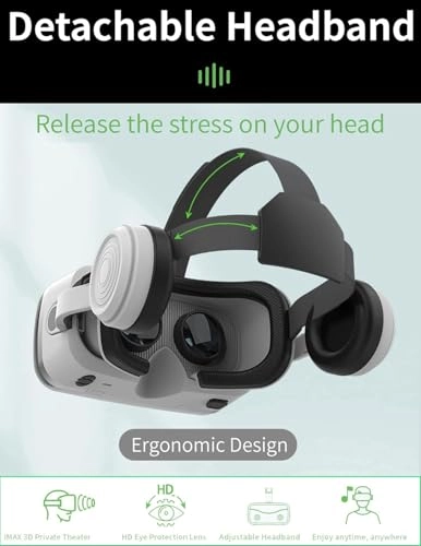 3D Virtual Reality Headset - 4.7-7.2 Android/iOS Black