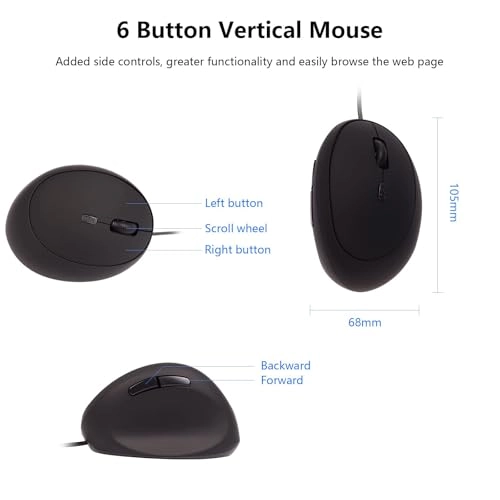 Vertical Ergonomic Optical Mouse - USB