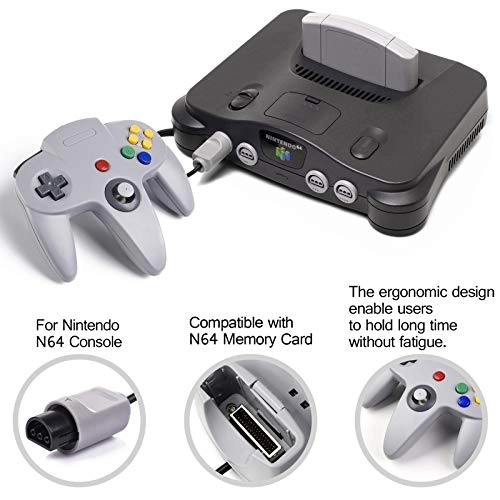 Classic N64 Controller - 2 Pack Yellow/Gray + N64 Controller Extension Cable - 2 Pack 6FT