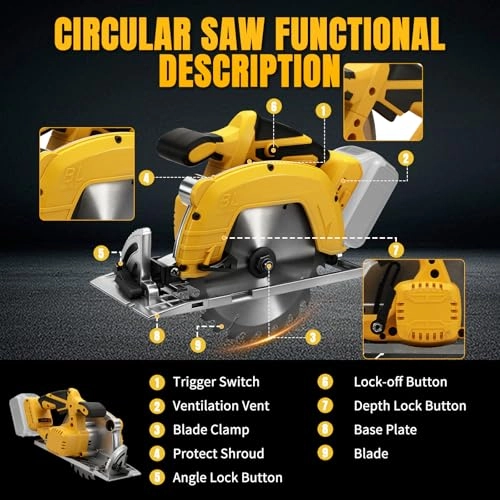 Brushless Electric Circular Saw Cordless