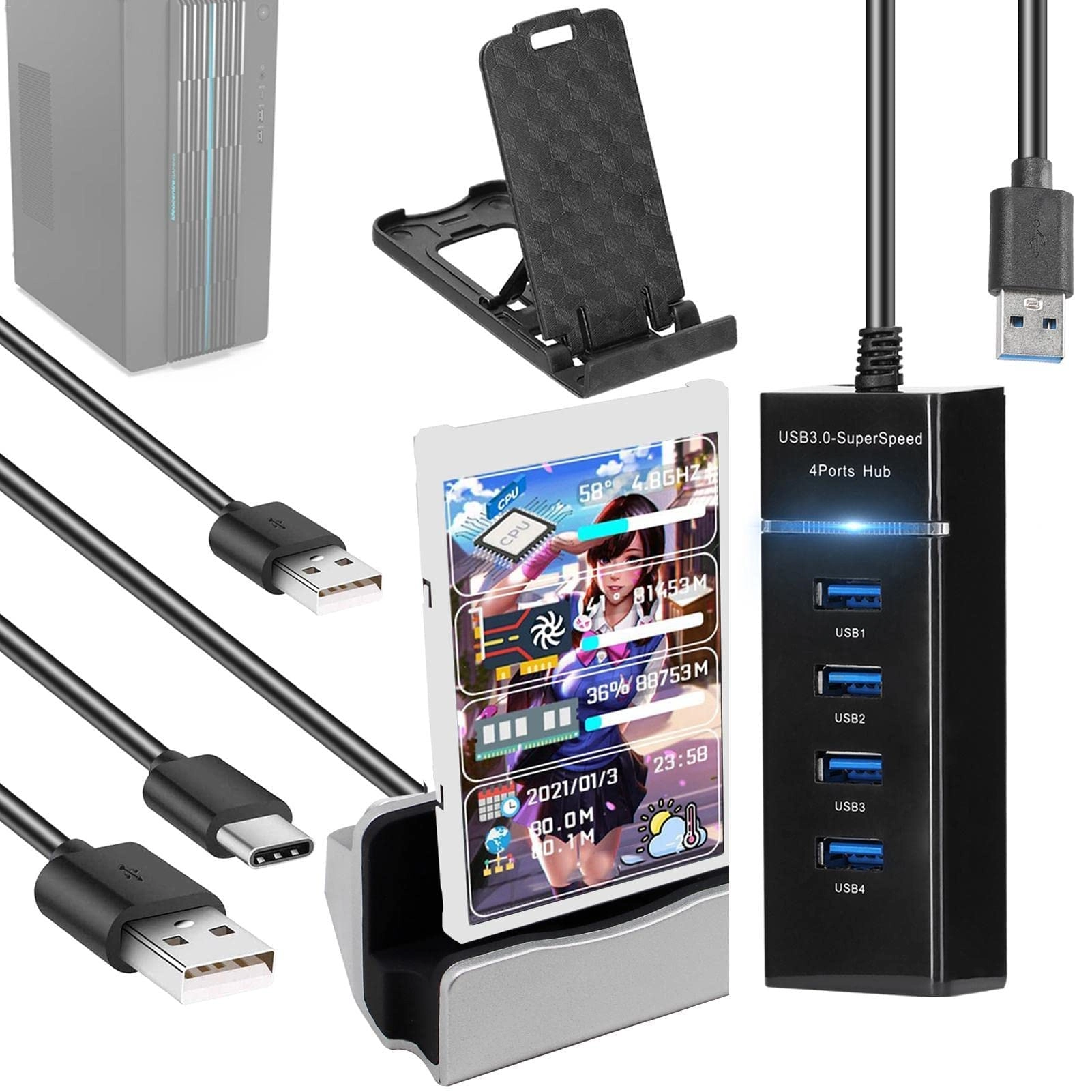 Mini Computer Monitor Screen - 350*480 3.5 Inches