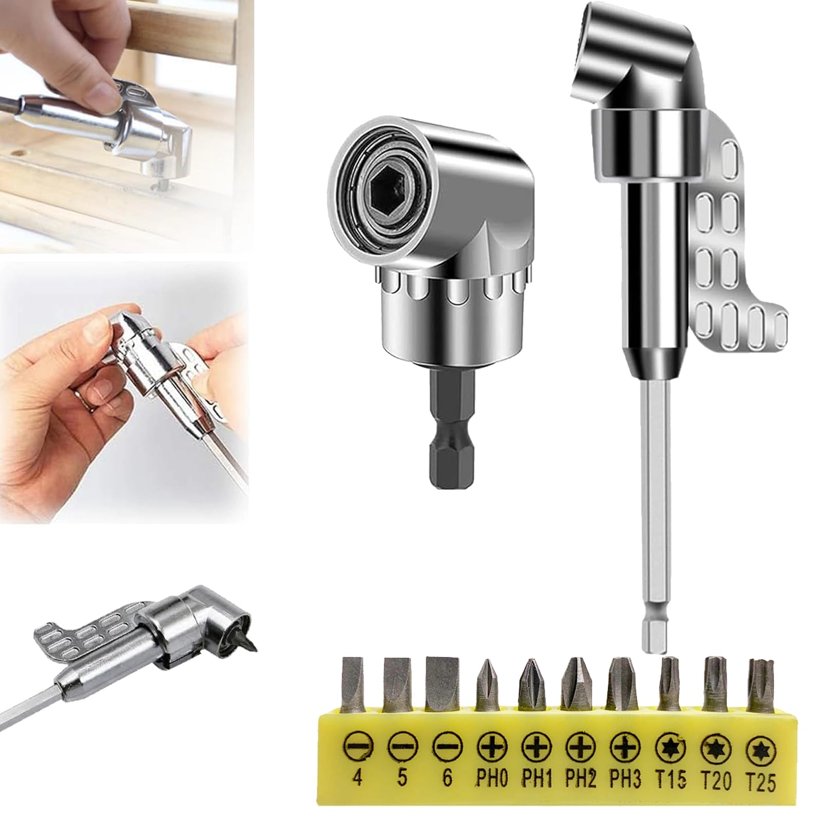 ZANWANXIN Right Angle Drill Attachment - 105 Degree 1/4" Hex Shank