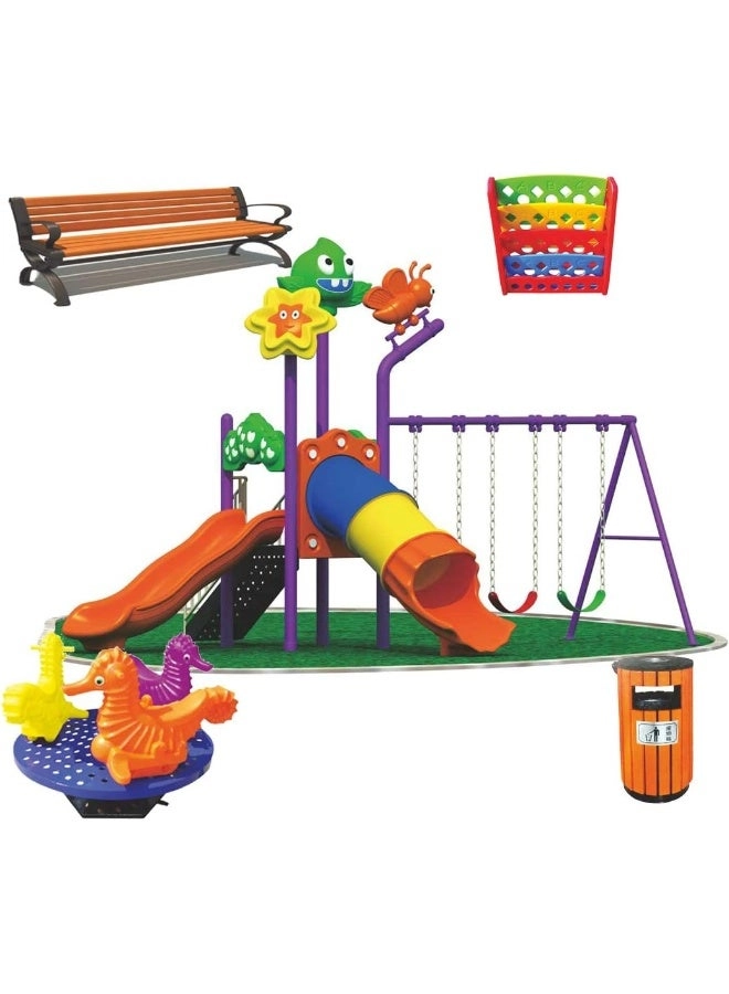 Multi Purpose Kids Outdoor Playing Equipments - 770x320x280cm 2+ Years