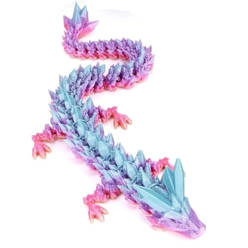 3D Printed Dragon - 27" Articulated Crystal