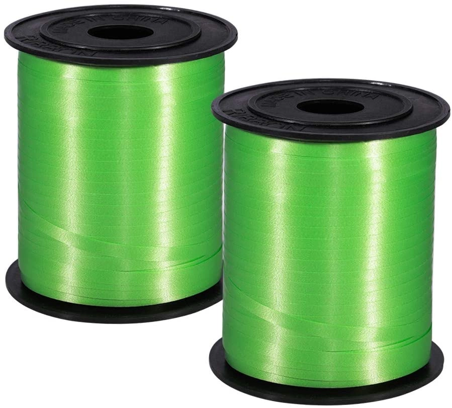 Crimped Curling Balloon Ribbon - 2 Rolls 500 Yards Light Green