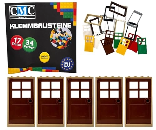 Door Frame - Beige 5 pcs + Door Leaf - Green