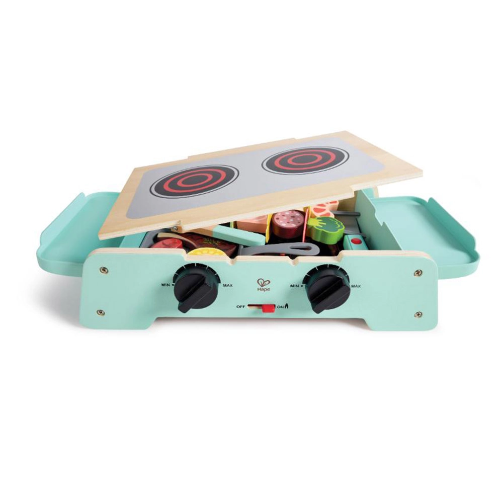 Wooden Sizzling Griddle & Grill BBQ Set - 24pcs (531-E3214)