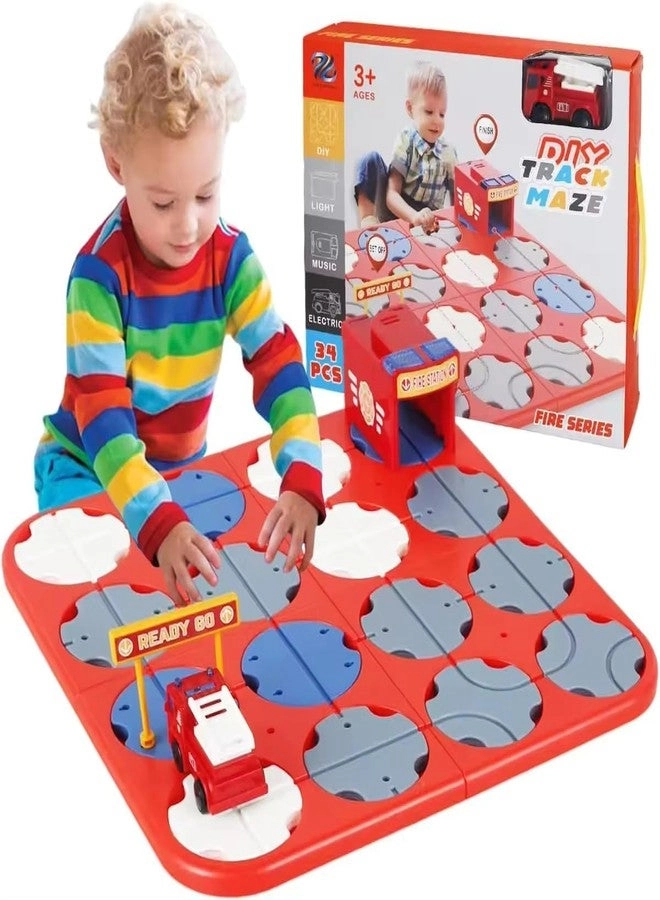 DIY Track Maze Race Car Track - Fire Truck