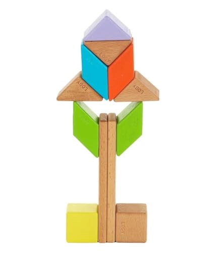 Expert Magnetic Wooden Block Game Set - 3 months and up 55 pieces