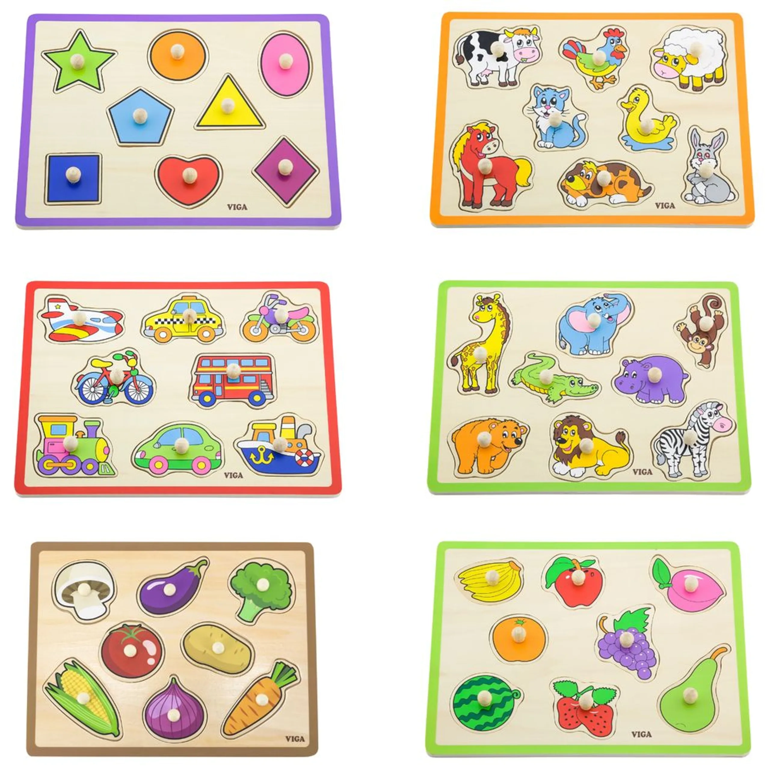 Farm Animals Knob Puzzle - Suitable for 18 months & above 8 pieces