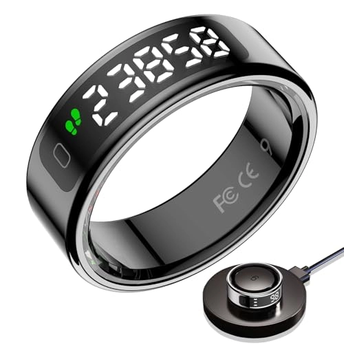 Smart Ring - LED Display Wireless Charging Black 12