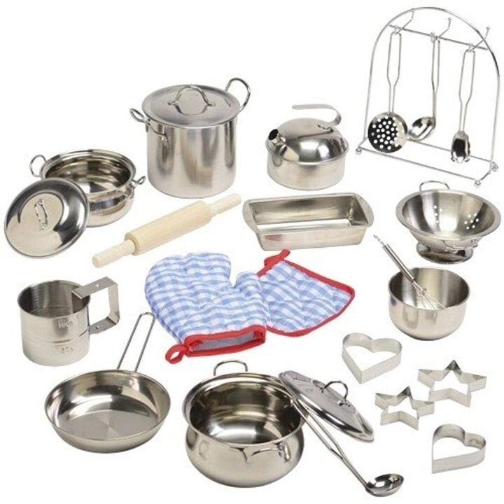 Constructive Playthings KidSized Stainless Steel Cookware