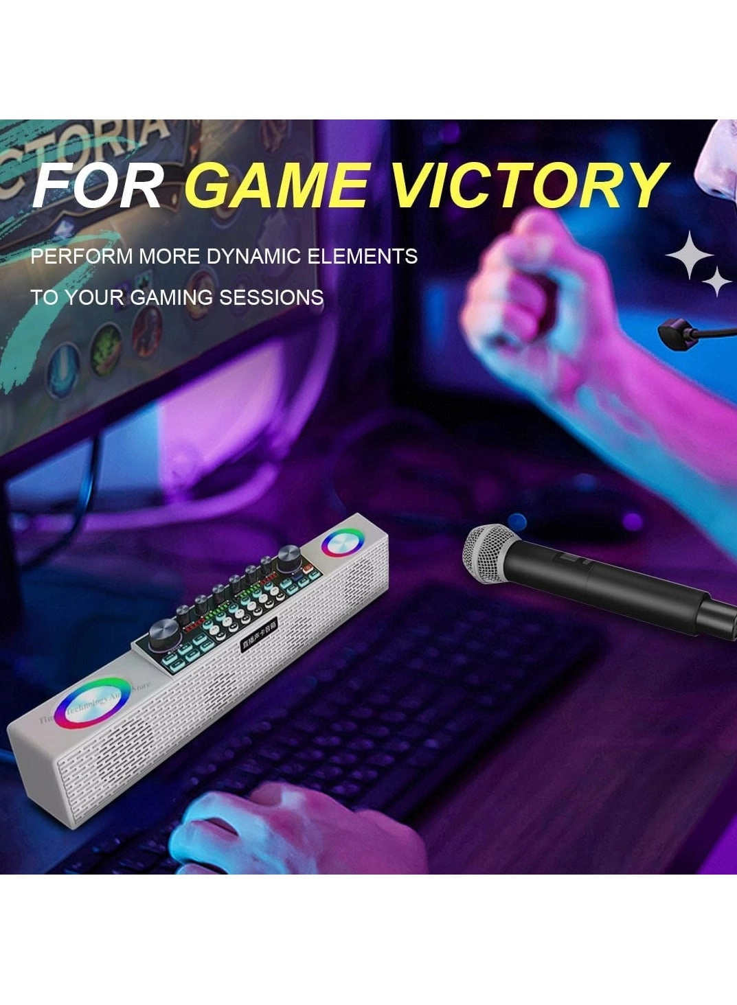 Portable Karaoke Speaker + Wireless Microphone - 2 6 W