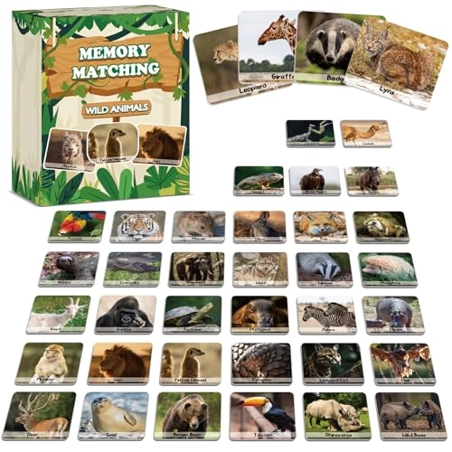 Memory Matching Game - 100 cards 50 pairs Wild Animals