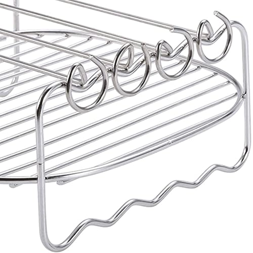 Double Layer Shelf Skewer Rack - stainless steel 3 needles