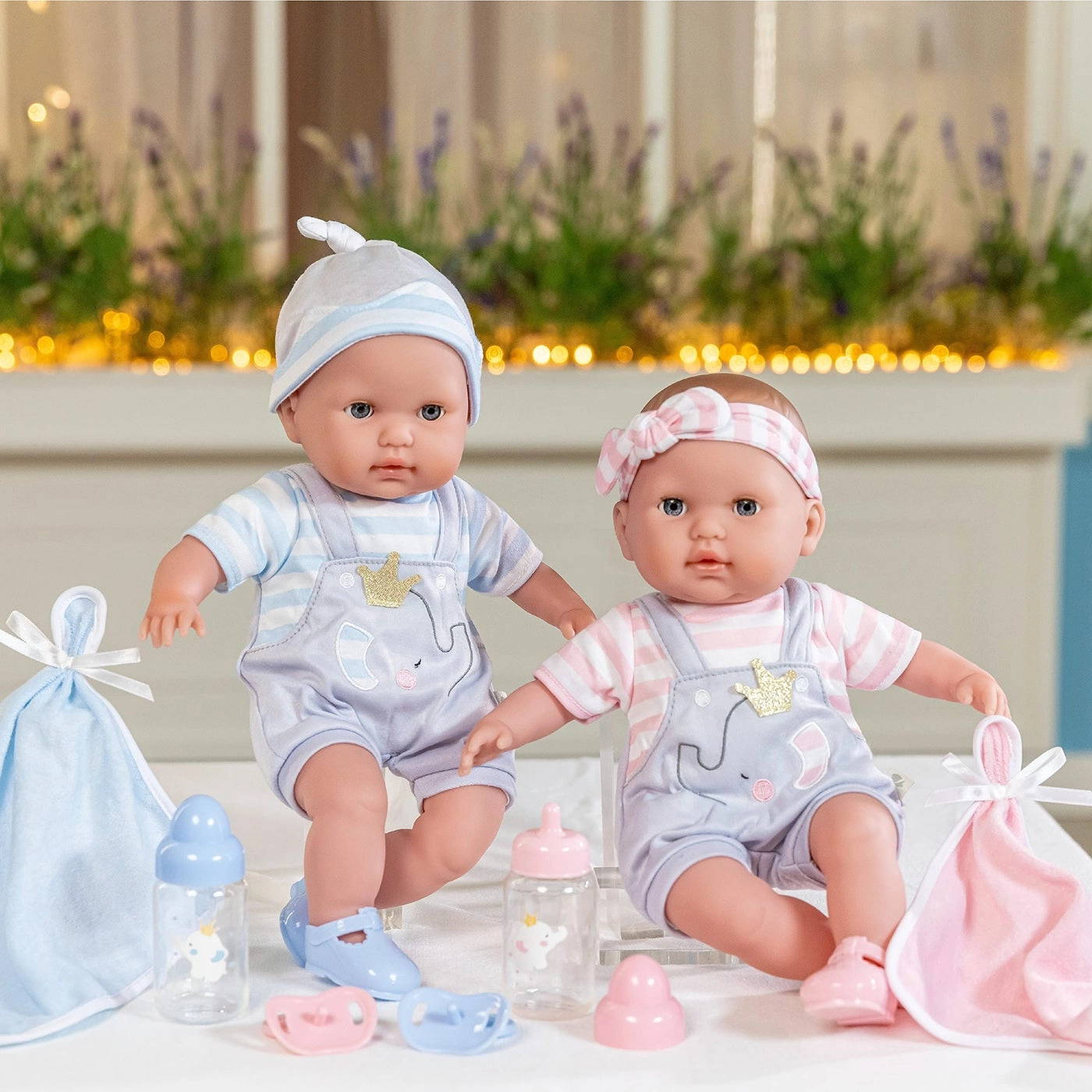 30050 TWINS - 15” Soft Body Open/Close Eyes Gift Set