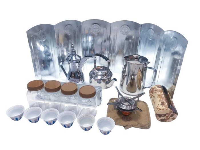 Tea Bag Kit + Gas Stove + Teapot + Cup + Wind Shield + Bag