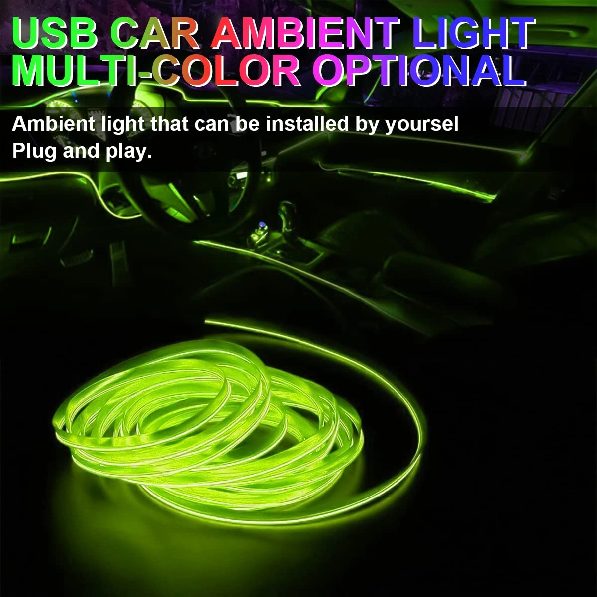 EL Wire Interior LED Strip Lights - 10FT