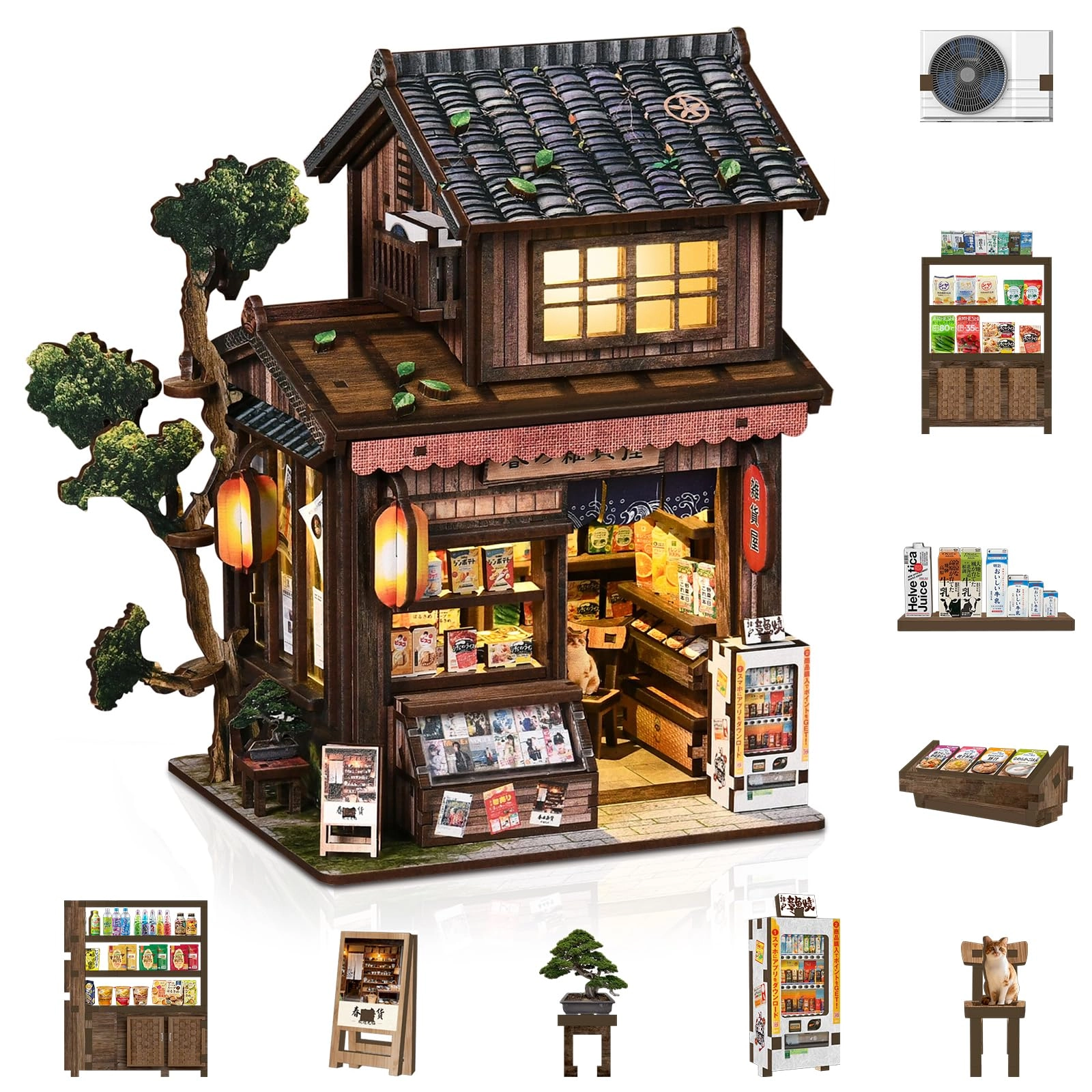 PINYUE Miniature House Kit - Spring Grocery