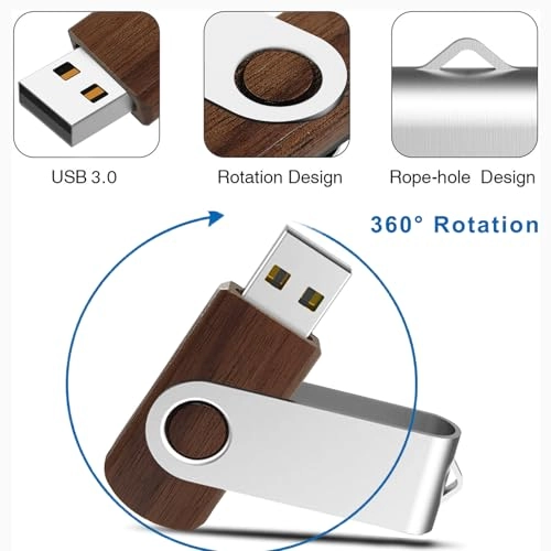 Wood USB Flash Drive - USB 3.0 USB A 64GB