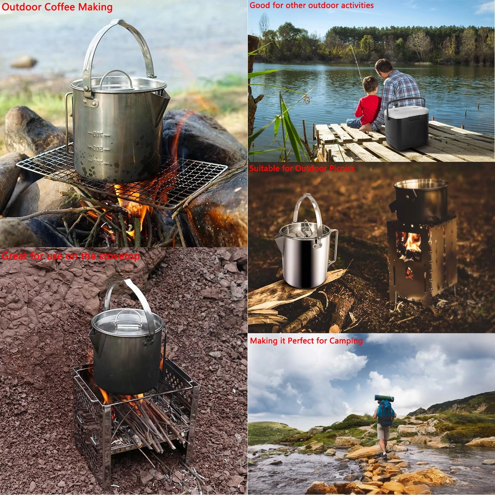 Camping Tea Kettle - 1pc 1.2L
