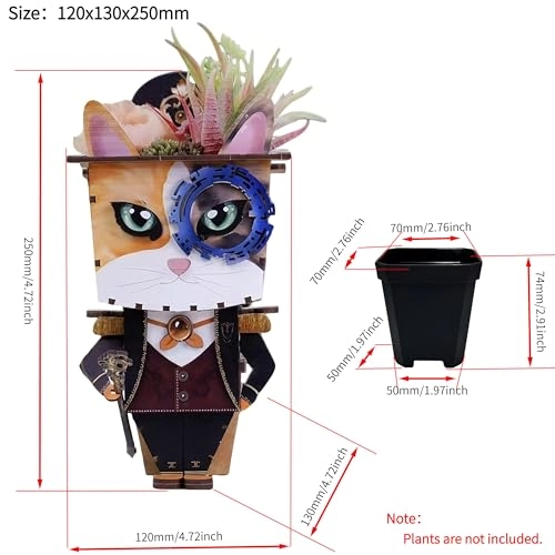 3D Wooden Puzzle Planter - 1 piece(s)