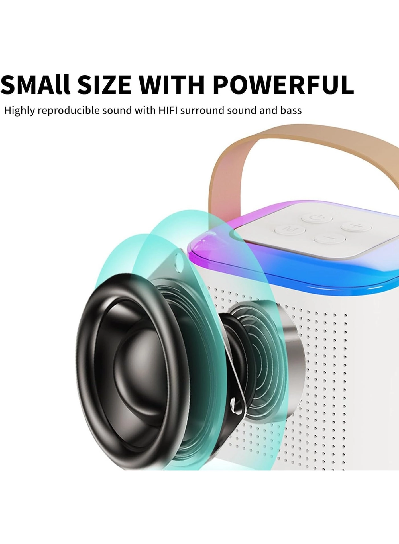 Portable Bluetooth Speaker - 2 handheld, rechargeable wireless microphones