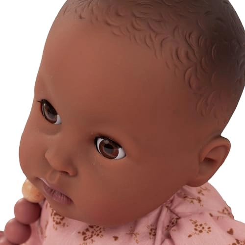 Cosy Aquini Baby Doll - 13" Soft Cloth Bath Brown Hair Brown Sleeping Eyes