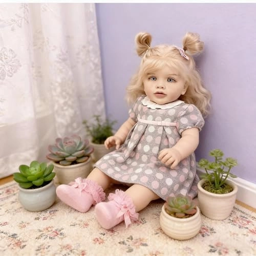 Pippa Reborn Baby Doll - 26 inch Cotton Vinyl Hand-rooted Curly Hair Ages 3+