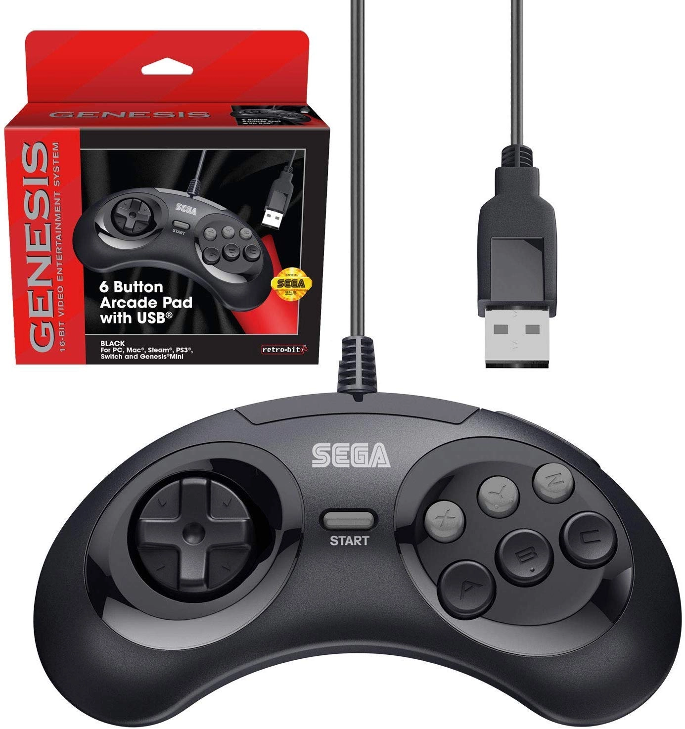 Sega Genesis USB Controller - Black
