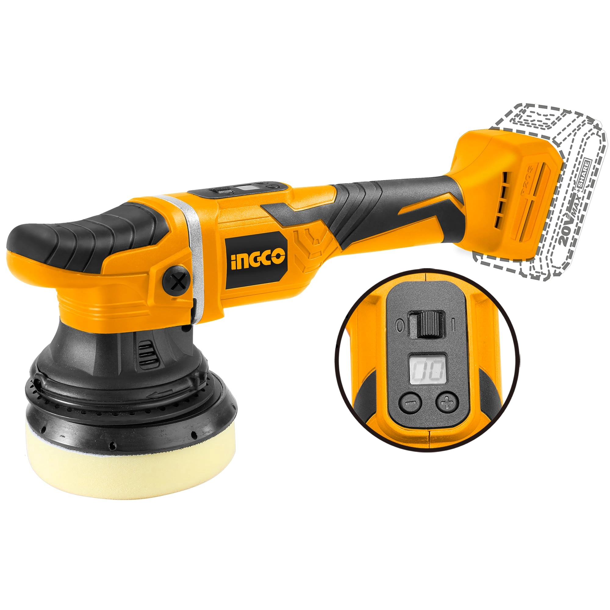Ingco Cordless Brushless Polisher - 125mm