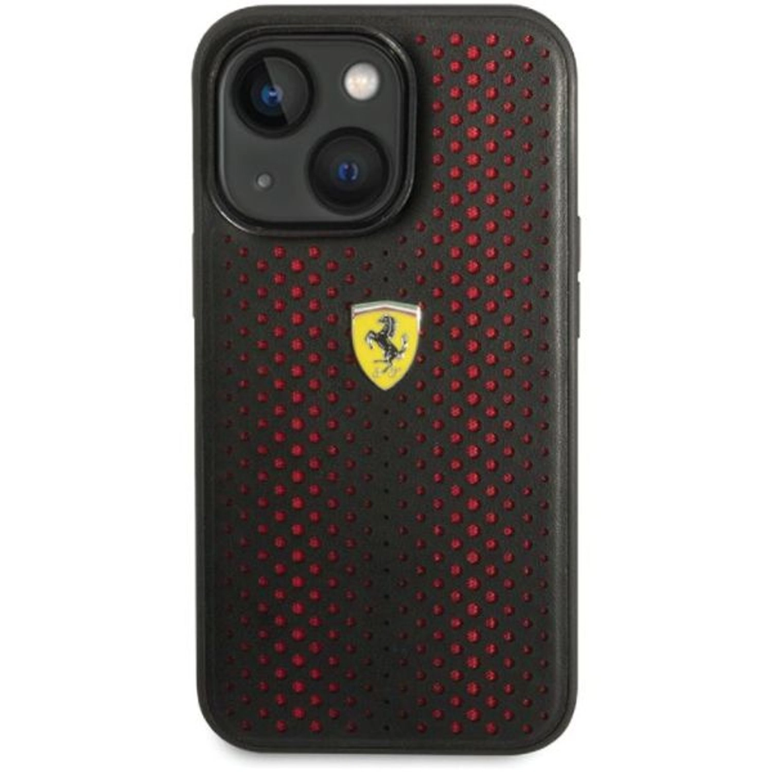 Ferrari Leather Perforated Case - PU Leather, Nylon for iPhone 14