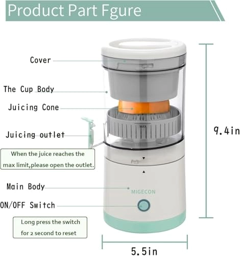 Electric Citrus Juicer - 60 watts 300 Milliliters