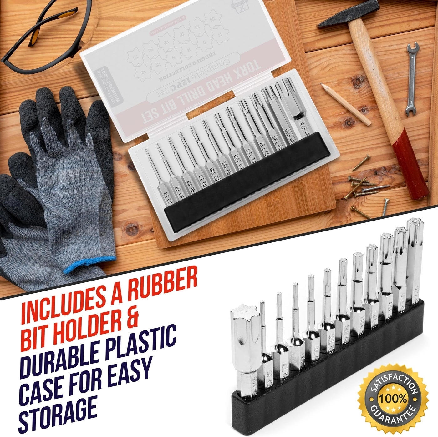 Torx Head Drill Bit Set - S2 steel 12pc