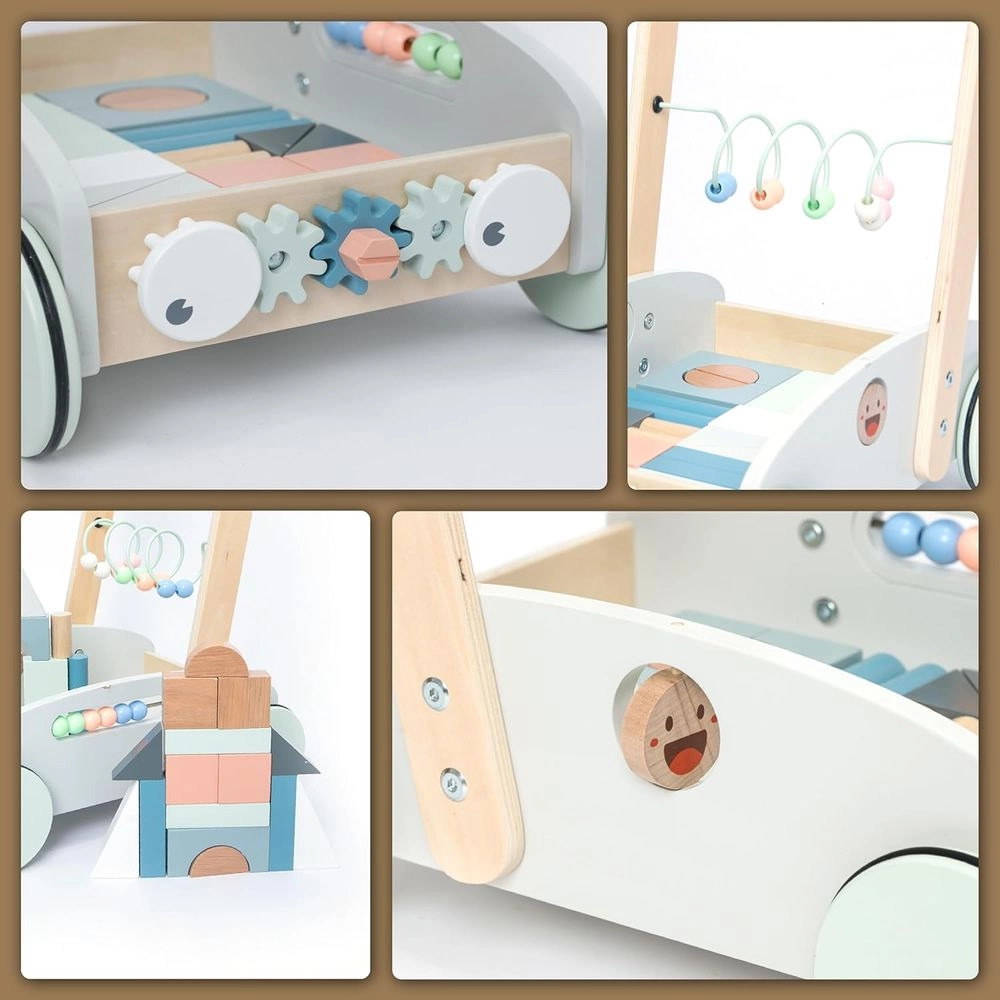 Enzo Wooden Baby Walker - 5-in-1 Activity Center