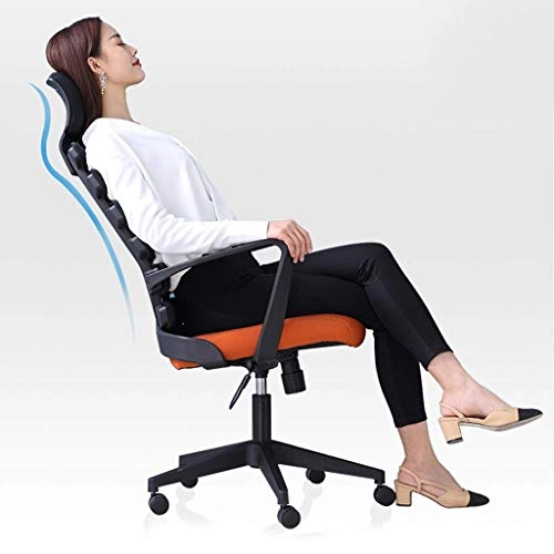 Desk Chair - PU Leather Brown High Back